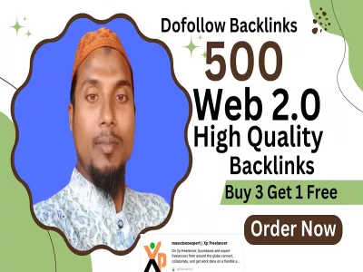 Provide 500 Manual Web 2.0 Blogs Submission High Quality With Contextual Backlinks Buy 3 Get 1 Free
