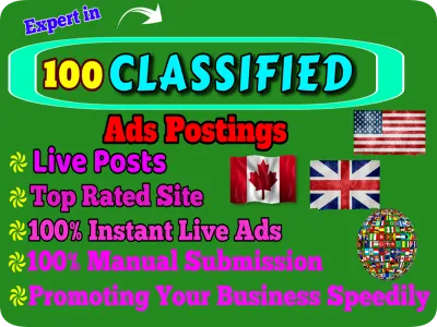 Provide 100 Classified Ad Posting To Boost Your Website Rank