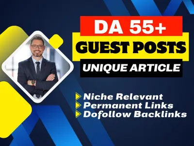 Submit 10 dofollow guest posts or guest posting from DA 50 plus sites