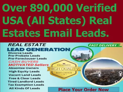 Give You Over 890,000 Verified USA (All States) Real Estate Email Lead Database