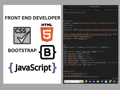 develop responsive website by HTML  ,CSS, Bootstrap, Javascript