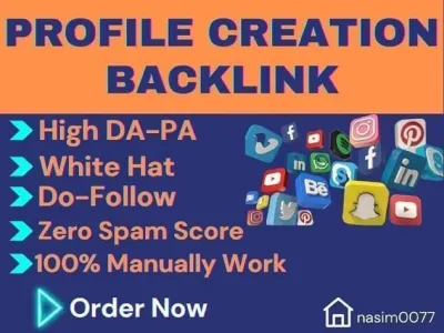 create high quality da 200 SEO profile backlinks service