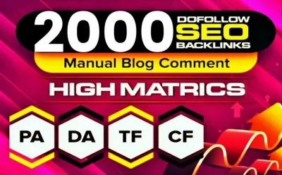 I will 2000 High DA/DR TF/CF Blog Comments Backlinks Low OBL