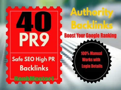 Build 40 PR9 DA 70-100 SEO Backlinks High Trust Authority Domain Permanent Links