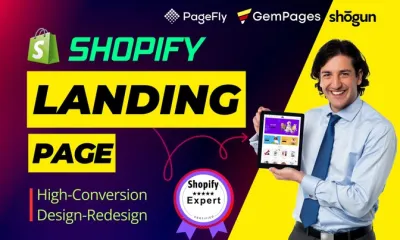 design shopify landing  page or product page with pagefly, gempages, shogun	