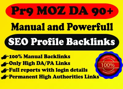 I will give 350+ Moz DA(70-90) SEO dofollow powerful and manual profile backlinks