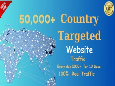 Drive 50,000+ High-Quality Country Targeted Web Traffic to Your Website