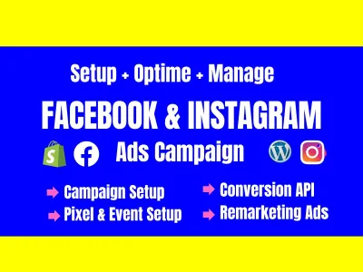 Setup facebook ads campaign, instagram ads and boost your sale