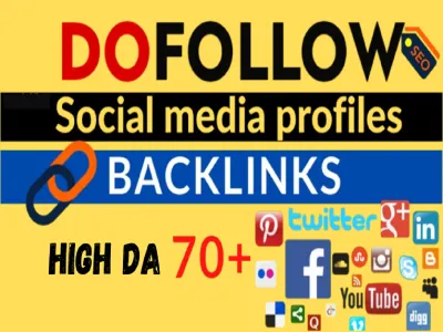 Do best quality top 300 social media profile backlink