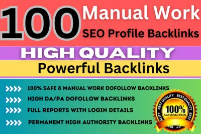 I will create 100 profile backlinks on high DA PA sites