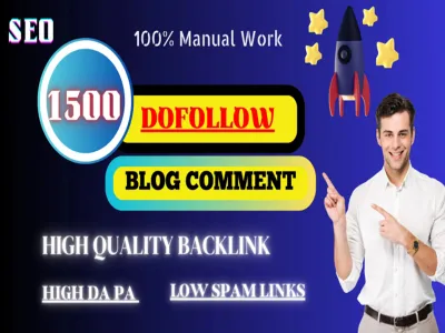 I will do 1500 dofollow blog comment seo backlinks on high da pa