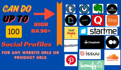 create social media profiles each domain and 90 + High DA