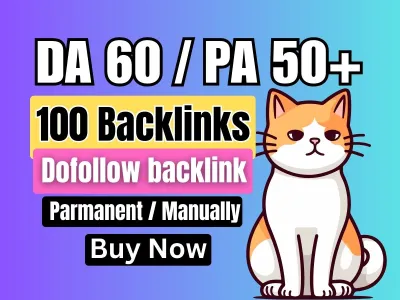 100 High Authority Permanent backlinks with DA 40 to 90 