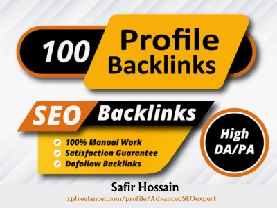 do 100 High DA Profile Backlinks for brand creation