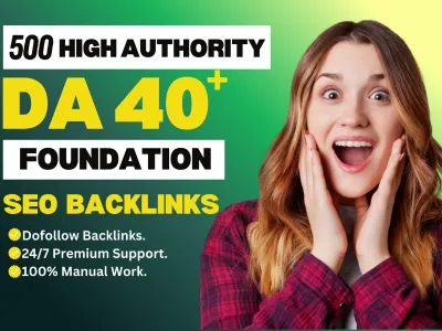 I will do 60 premium da 90 plus foundation diverse SEO backlinks