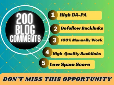 I will Create Manually Blog Comments from High DA PA Sites