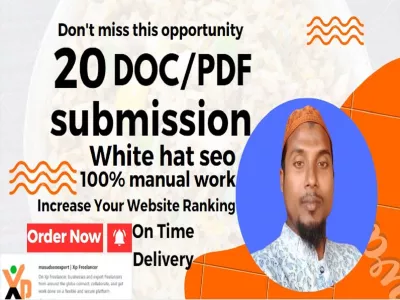 do Manually 20 Doc PDF submission with high authority SEO backlinks Buy 3 Get 1 Free