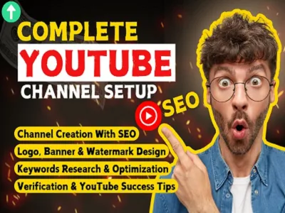 I will create and setup YouTube channel with logo, banner, and SEO growth