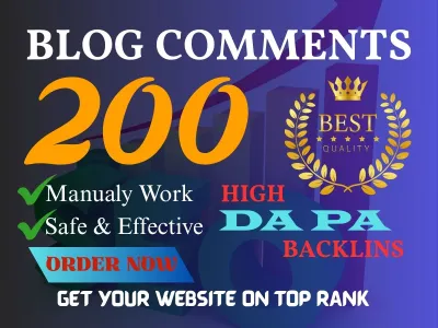 Do 200 High Quality Do Follow Manual Blog Comments Backlinks