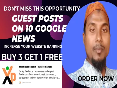Free Guest Posts on 10 Google News Blogs Submission manual work Buy 3 Get 1 Free
