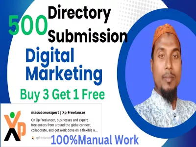Instant Approve 500 Dofollow Directory Submission manual work Buy 3 Get 1 Free