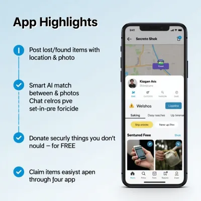 I will develop a lost and found  free donation app with map, chat and AI match system