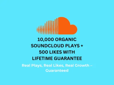 10,000 Organic SoundCloud Plays + 500 Likes with Lifetime Guarantee