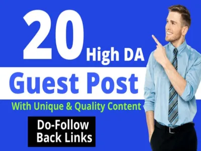 20 Quality SEO Authority High DA Guest Post Backlinks