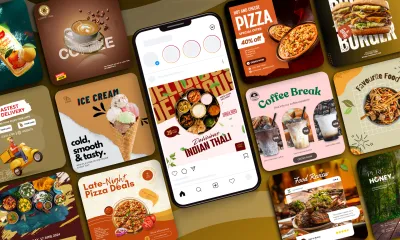 design restaurant social media posts and ads