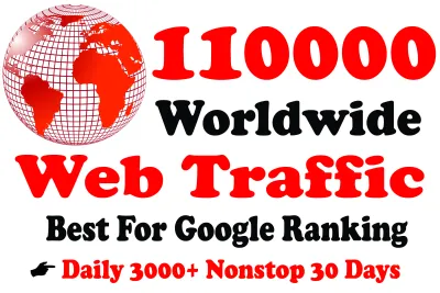 I will provide 110k+ worldwide web traffic for your website, Daily 5k-6k traffic