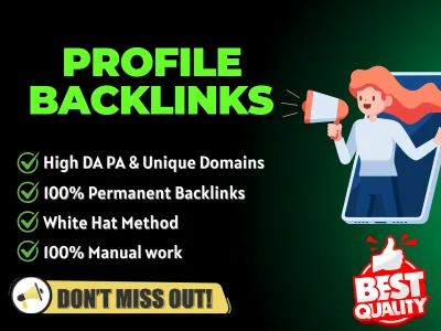 100 Manual Profile Creation Backlinks with Do-Follow Permanent Links to Rank on SERP