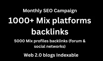 High authority monthly SEO index backlink campaign