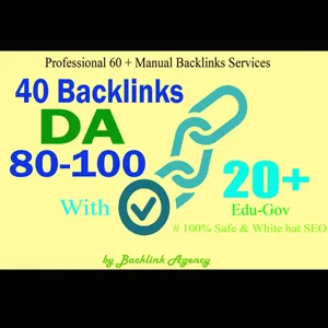 40 PR9 DA 80 to 100 With 20 edu/Gov High Quality SEO