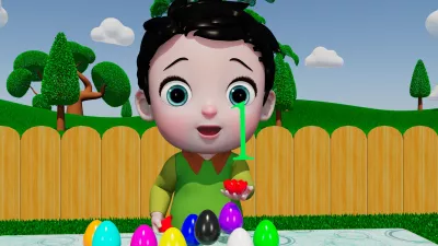 do 3d kids animation with lighting render