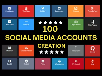 Create 100 Social Media Profile For Brand Creation