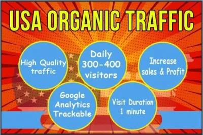 send you 300-400 web traffic per day from the USA. 30 Days
