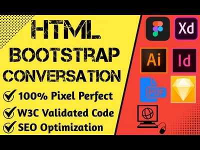 convert Figma, HTML, psd to html responsive