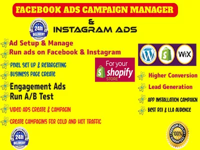 BE YOUR FACEBOOK ADS CAMPAIGN MANAGER AND INATAGRAM ADS
