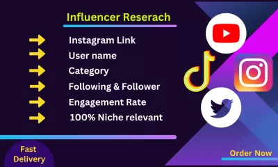 find best influencers any platform and email scraping for your targeted niche.