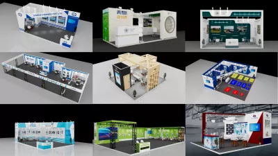 design 3d trade show booth, exhibition stall, kiosk, and stand