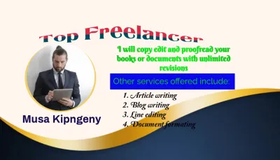 I will proofread your document or books with unlimited revisions.