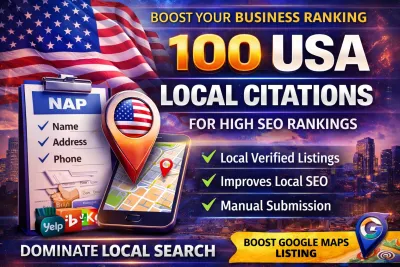 100 USA local citations for Top ranking your Business