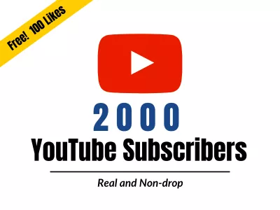 2,000 YouTube Subscribers Non-Drop & Real. Lifetime Guarantee.