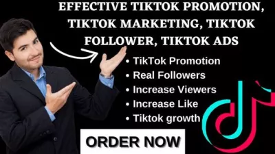 l will do organically tiktok promotion, tiktok followers, tiktok video