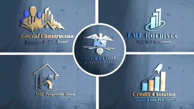 do 3d professional minimalist business logo design for you