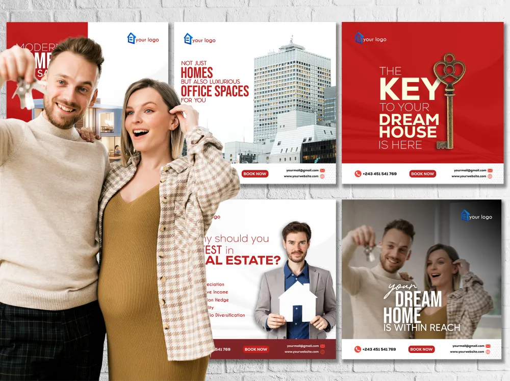 Real Estate Social Media Poster Designs