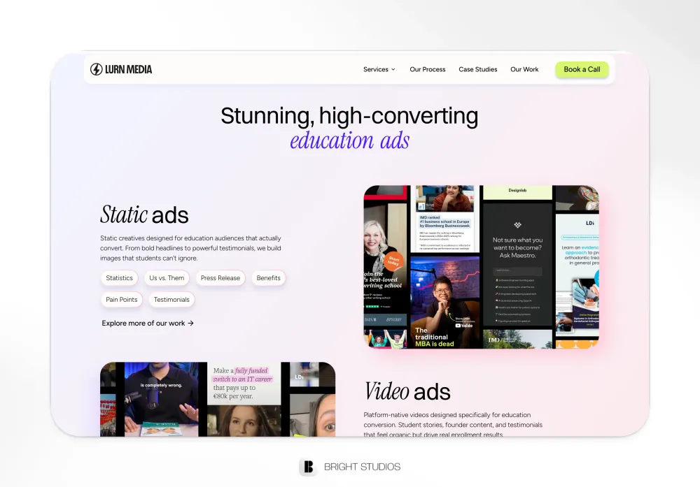 FRAMER WEBSITE FOR LURN MEDIA