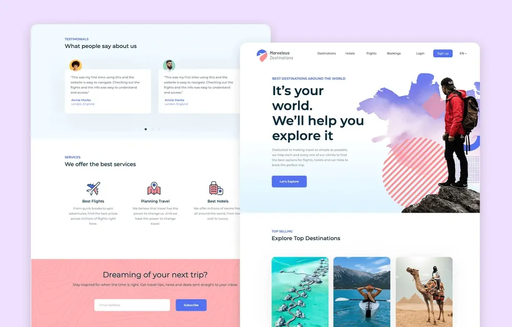 Travel Website Design 