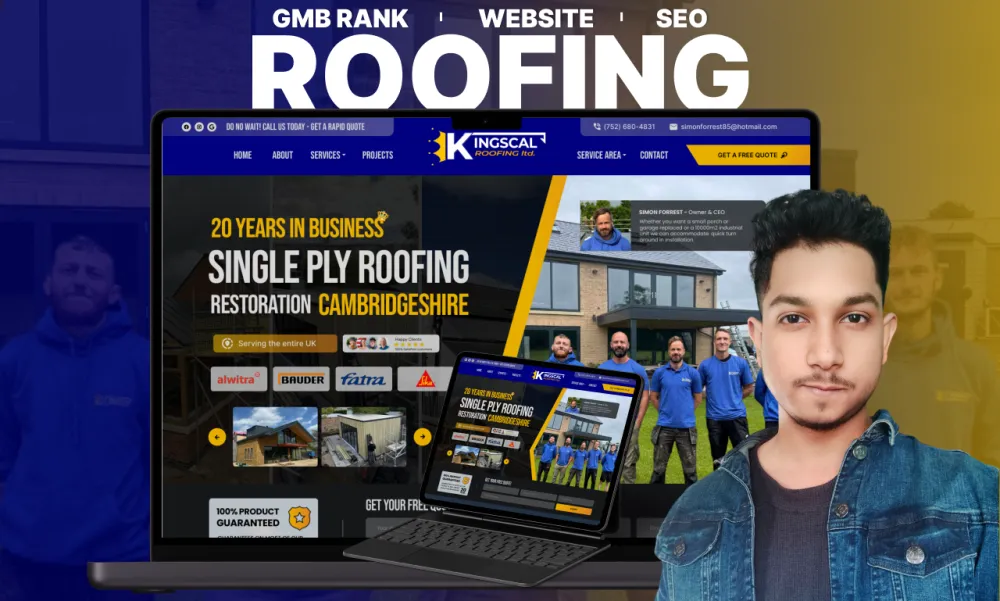 High-Converting Roofing Website for Kingscal Roofing Ltd, UK – SEO-Optimized Design for Roofing Win