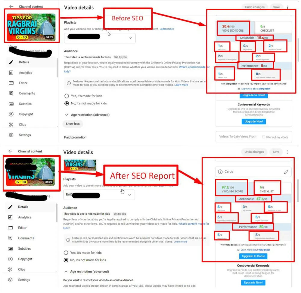 YouTube Video SEO Score